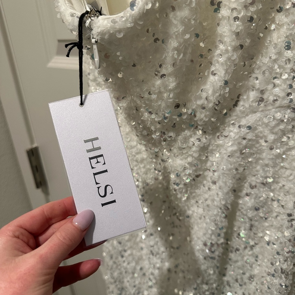 Helsi Liliana Sequin Floral Appliqué Strapless Cocktail Dress - Picture 7 of 8